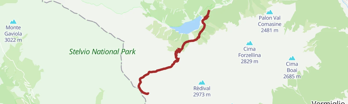Route map: Rifugio Bozzi and Laghi di Montozzo